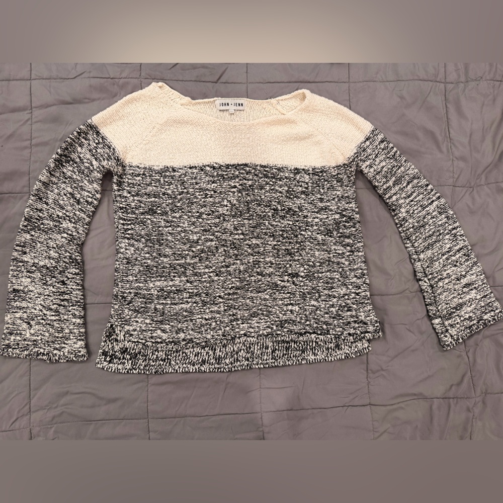 Boat Neck Black and White Sweater